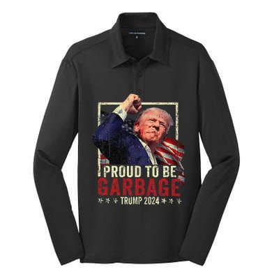 Trump 2024 Election Proud To Be Garbage Vote Trump President Silk Touch Performance Long Sleeve Polo