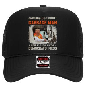 Trump 2024 Election Trump Garbage Man Vote Trump President High Crown Mesh Back Trucker Hat