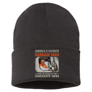 Trump 2024 Election Trump Garbage Man Vote Trump President Sustainable Knit Beanie