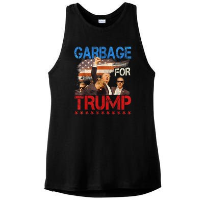 Trump 2024 Election Proud To Be Garbage Vote Trump President Ladies PosiCharge Tri-Blend Wicking Tank