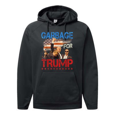 Trump 2024 Election Proud To Be Garbage Vote Trump President Performance Fleece Hoodie