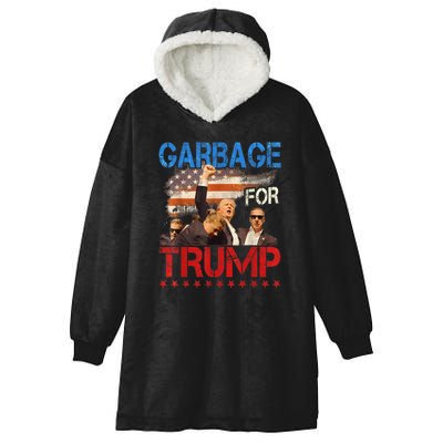 Trump 2024 Election Proud To Be Garbage Vote Trump President Hooded Wearable Blanket