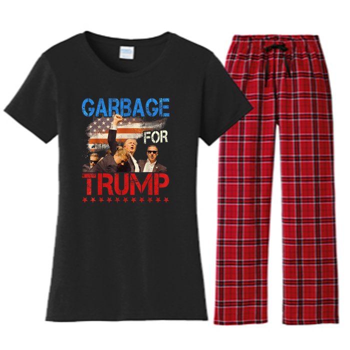 Trump 2024 Election Proud To Be Garbage Vote Trump President Women's Flannel Pajama Set