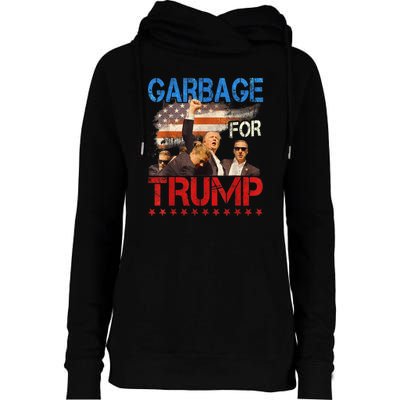 Trump 2024 Election Proud To Be Garbage Vote Trump President Womens Funnel Neck Pullover Hood