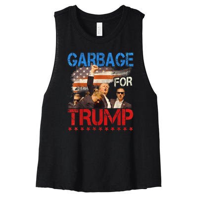 Trump 2024 Election Proud To Be Garbage Vote Trump President Women's Racerback Cropped Tank