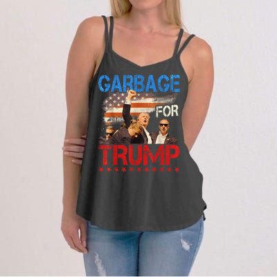 Trump 2024 Election Proud To Be Garbage Vote Trump President Women's Strappy Tank