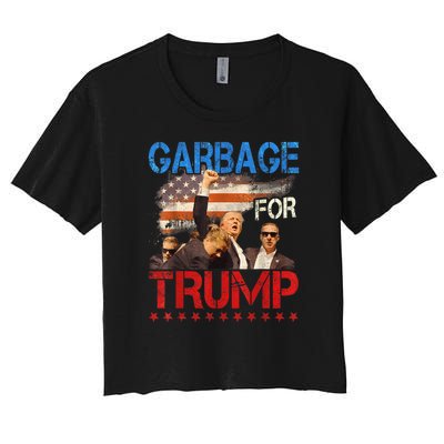 Trump 2024 Election Proud To Be Garbage Vote Trump President Women's Crop Top Tee