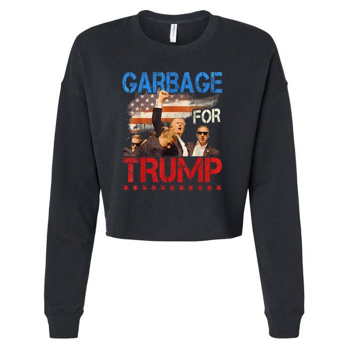 Trump 2024 Election Proud To Be Garbage Vote Trump President Cropped Pullover Crew