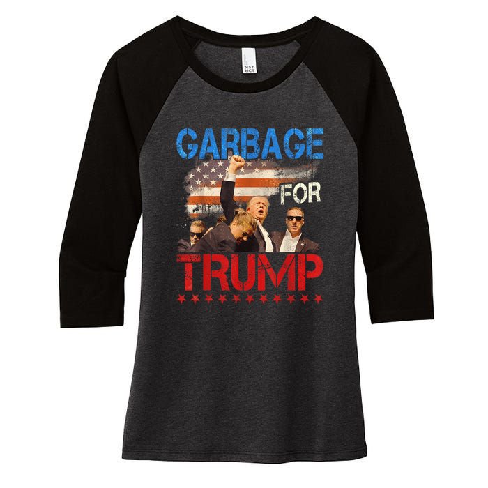 Trump 2024 Election Proud To Be Garbage Vote Trump President Women's Tri-Blend 3/4-Sleeve Raglan Shirt