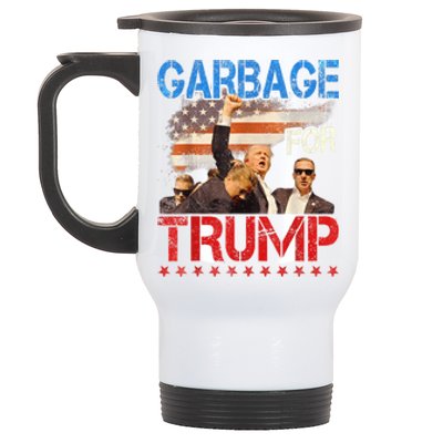 Trump 2024 Election Proud To Be Garbage Vote Trump President Stainless Steel Travel Mug