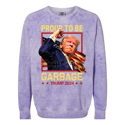 Trump 2024 Election Proud To Be Garbage Vote Trump President Colorblast Crewneck Sweatshirt