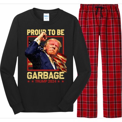 Trump 2024 Election Proud To Be Garbage Vote Trump President Long Sleeve Pajama Set