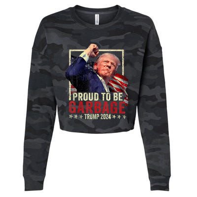 Trump 2024 Election Proud To Be Garbage Vote Trump President Cropped Pullover Crew