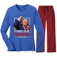 Trump 2024 Election Proud To Be Garbage Vote Trump President Women's Long Sleeve Flannel Pajama Set 