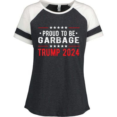 Trump 2024 Election Proud To Be Garbage Vote Trump President Enza Ladies Jersey Colorblock Tee