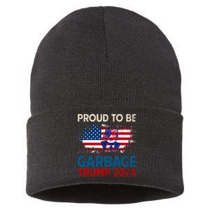 Trump 2024 Election Proud To Be Garbage Vote Trump Presiden Sustainable Knit Beanie