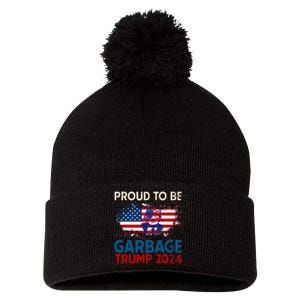 Trump 2024 Election Proud To Be Garbage Vote Trump Presiden Pom Pom 12in Knit Beanie