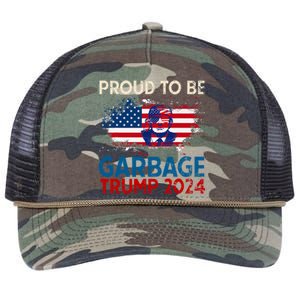 Trump 2024 Election Proud To Be Garbage Vote Trump Presiden Retro Rope Trucker Hat Cap