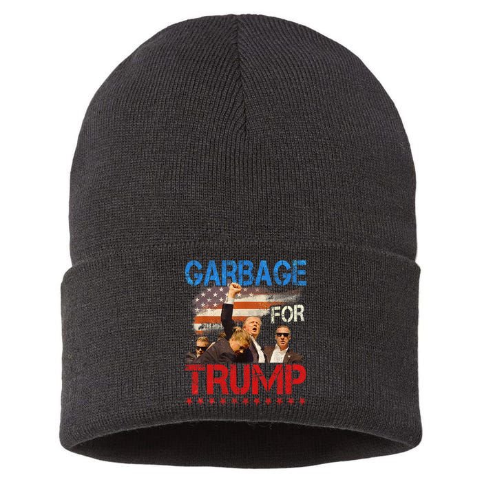 Trump 2024 Election Proud To Be Garbage Vote Trump President Sustainable Knit Beanie