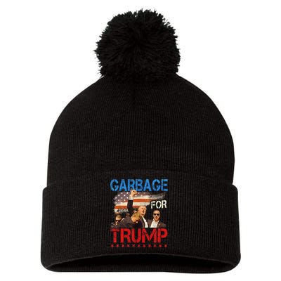 Trump 2024 Election Proud To Be Garbage Vote Trump President Pom Pom 12in Knit Beanie