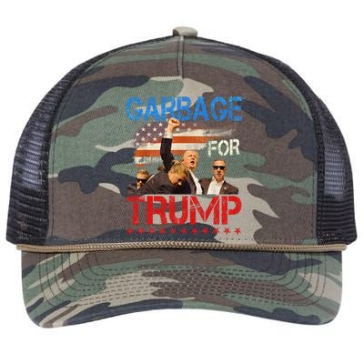 Trump 2024 Election Proud To Be Garbage Vote Trump President Retro Rope Trucker Hat Cap