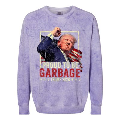 Trump 2024 Election Proud To Be Garbage Vote Trump President Colorblast Crewneck Sweatshirt