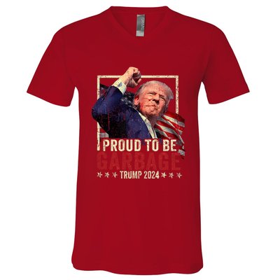 Trump 2024 Election Proud To Be Garbage Vote Trump President V-Neck T-Shirt