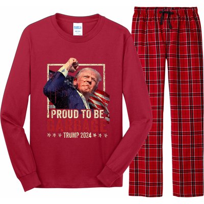 Trump 2024 Election Proud To Be Garbage Vote Trump President Long Sleeve Pajama Set