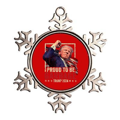 Trump 2024 Election Proud To Be Garbage Vote Trump President Metallic Star Ornament