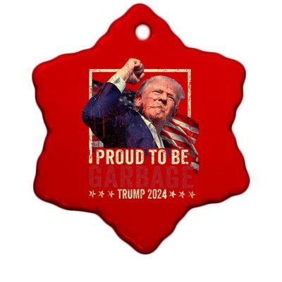 Trump 2024 Election Proud To Be Garbage Vote Trump President Ceramic Star Ornament