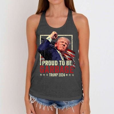 Trump 2024 Election Proud To Be Garbage Vote Trump President Women's Knotted Racerback Tank