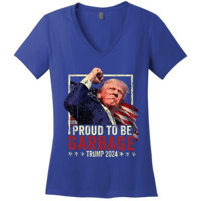 Trump 2024 Election Proud To Be Garbage Vote Trump President Women's V-Neck T-Shirt