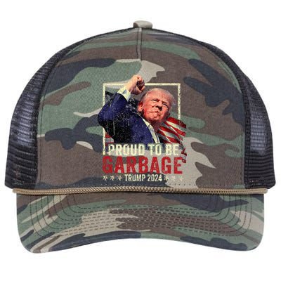 Trump 2024 Election Proud To Be Garbage Vote Trump President Retro Rope Trucker Hat Cap