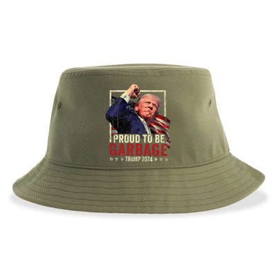 Trump 2024 Election Proud To Be Garbage Vote Trump President Sustainable Bucket Hat