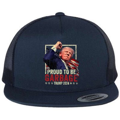 Trump 2024 Election Proud To Be Garbage Vote Trump President Flat Bill Trucker Hat