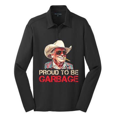 Trump 2024 Election Proud To Be Garbage Vote Trump President Silk Touch Performance Long Sleeve Polo