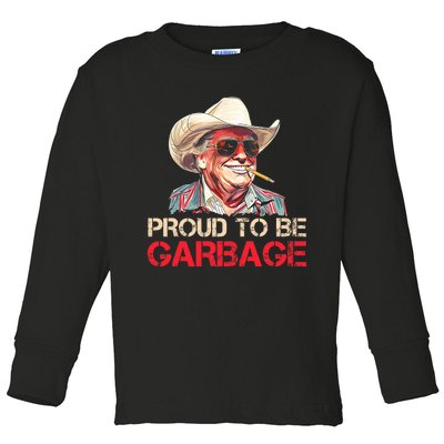 Trump 2024 Election Proud To Be Garbage Vote Trump President Toddler Long Sleeve Shirt