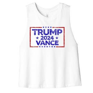 Trump 2024 Election For Republicans Trump Vance 2024 Women's Racerback Cropped Tank