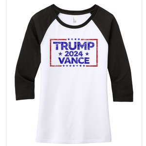 Trump 2024 Election For Republicans Trump Vance 2024 Women's Tri-Blend 3/4-Sleeve Raglan Shirt