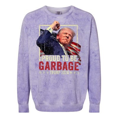 Trump 2024 Election Proud To Be Garbage Vote Trump President Colorblast Crewneck Sweatshirt