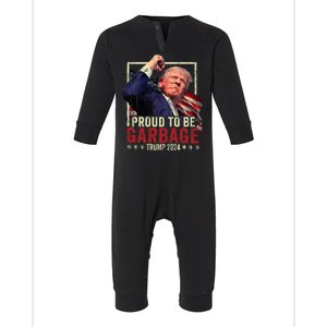 Trump 2024 Election Proud To Be Garbage Vote Trump President Infant Fleece One Piece