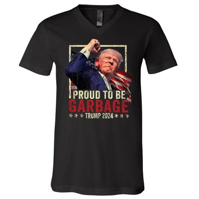 Trump 2024 Election Proud To Be Garbage Vote Trump President V-Neck T-Shirt