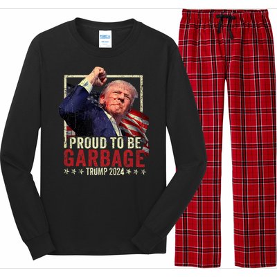 Trump 2024 Election Proud To Be Garbage Vote Trump President Long Sleeve Pajama Set