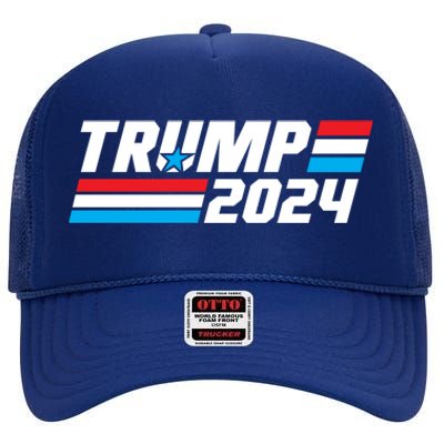 Trump 2024 Election Gift High Crown Mesh Back Trucker Hat