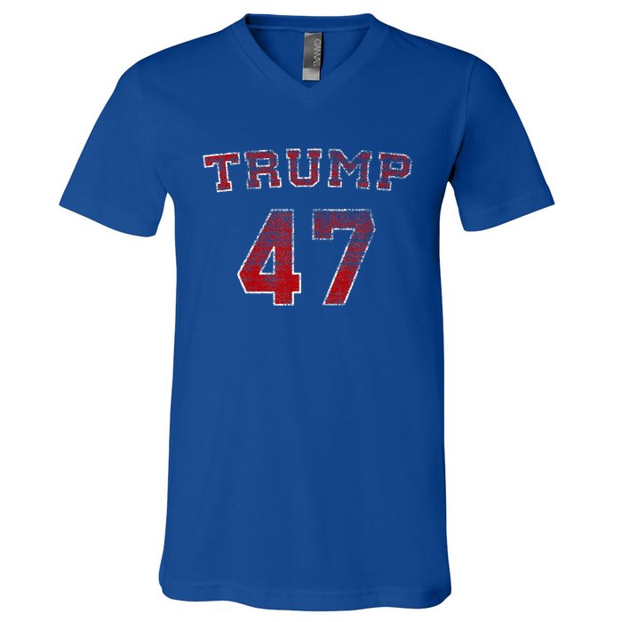 Trump 2024 Election 47 Victory Win President V-Neck T-Shirt