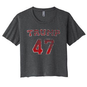 Trump 2024 Election 47 Victory Win President Women's Crop Top Tee