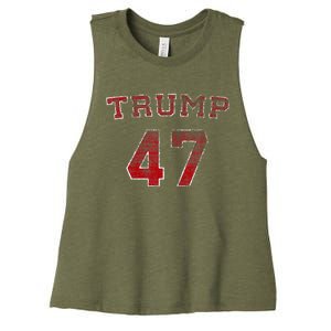 Trump 2024 Election 47 Victory Win President Women's Racerback Cropped Tank