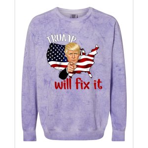 Trump 2024 Election Will Fix It Colorblast Crewneck Sweatshirt