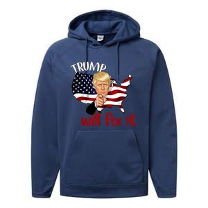 Trump 2024 Election Will Fix It Performance Fleece Hoodie