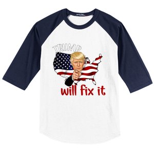 Trump 2024 Election Will Fix It Baseball Sleeve Shirt